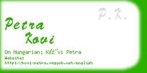 petra kovi business card